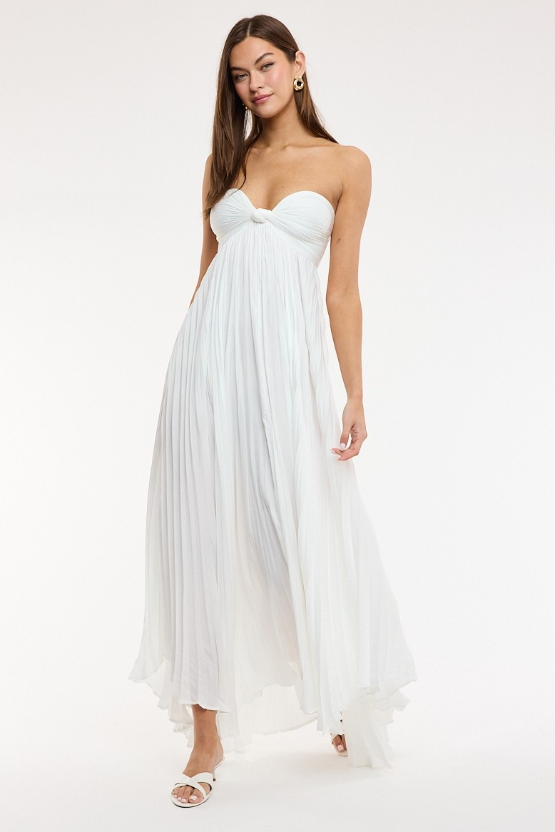 accordion pleated maxi dress Strapless garden cocktail dress Net fabric Black [mesh] Romantic date nights US Size:10.5