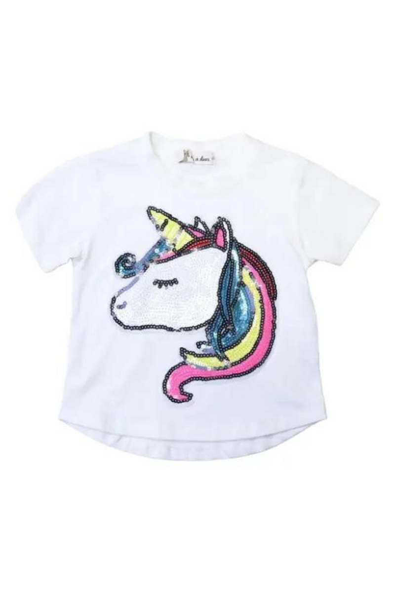 Women's Afro Unicorn Triple Horned Beauties Graphic Tee White Medium