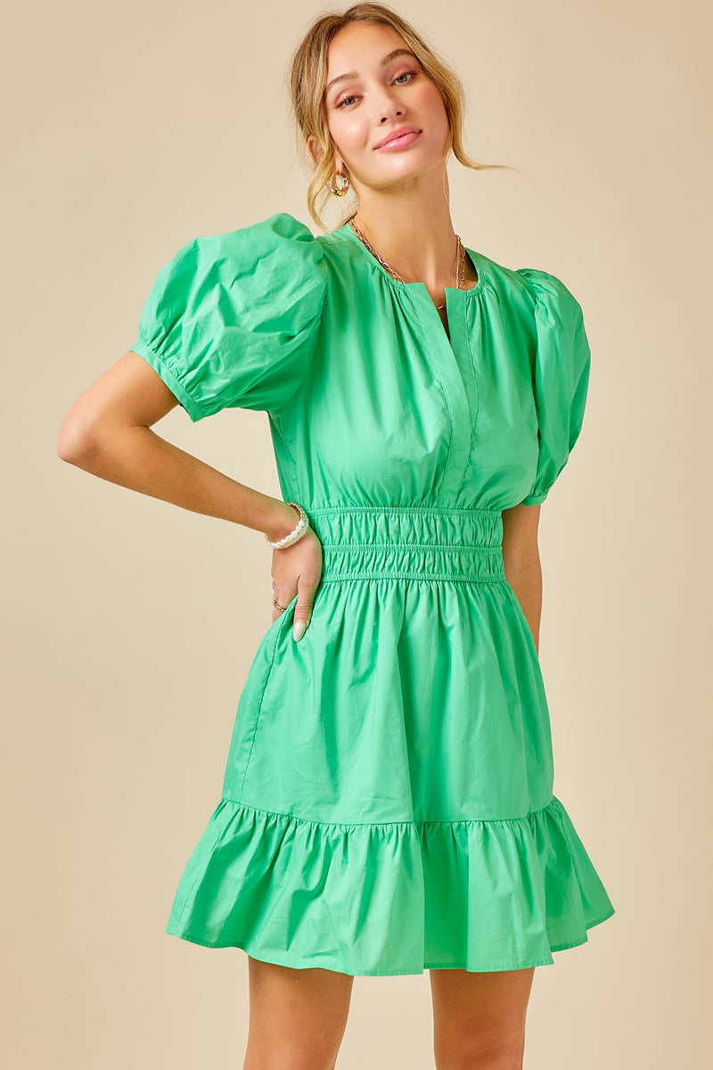 puff sleeve mini poplin dress Puff Sleeve Poplin Dress – Bella Bella