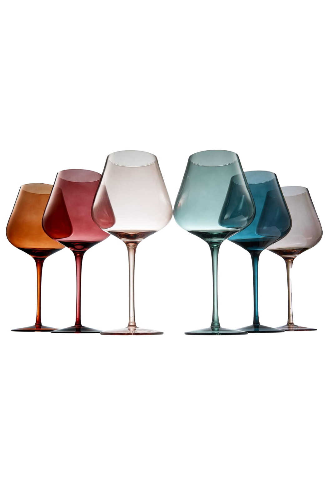 The Wine Savant Colored Stemless Crystal Wine Glass Set - Pastel