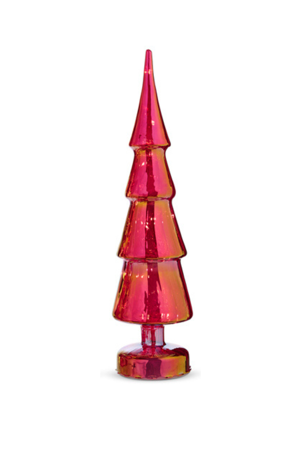 Raz Set of 3 Lighted Iridescent Glass Tree Christmas Decoration