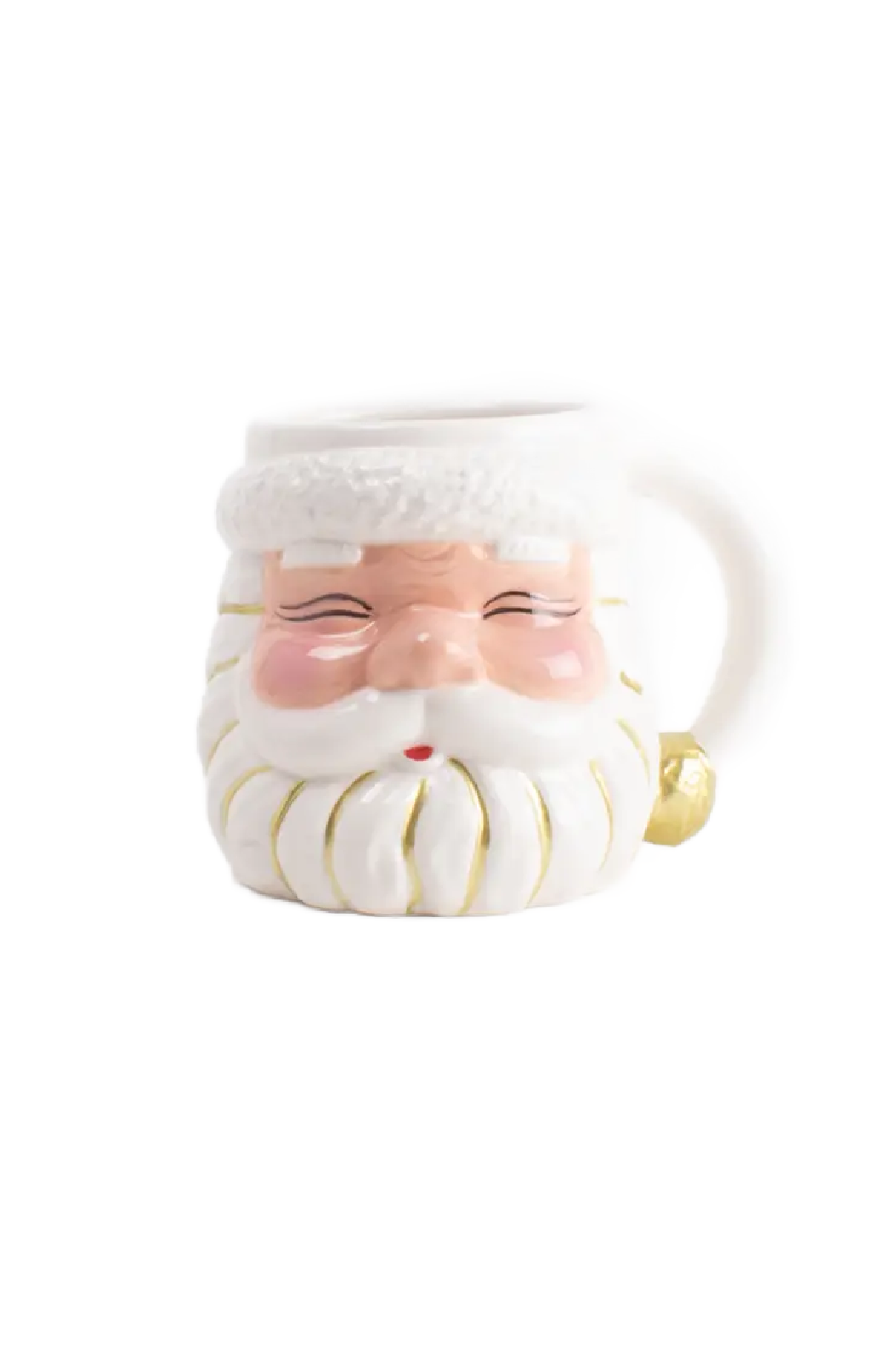 Large 18 Oz Marbleized Porcelain Santa w/Christmas Tree Coffee Mug