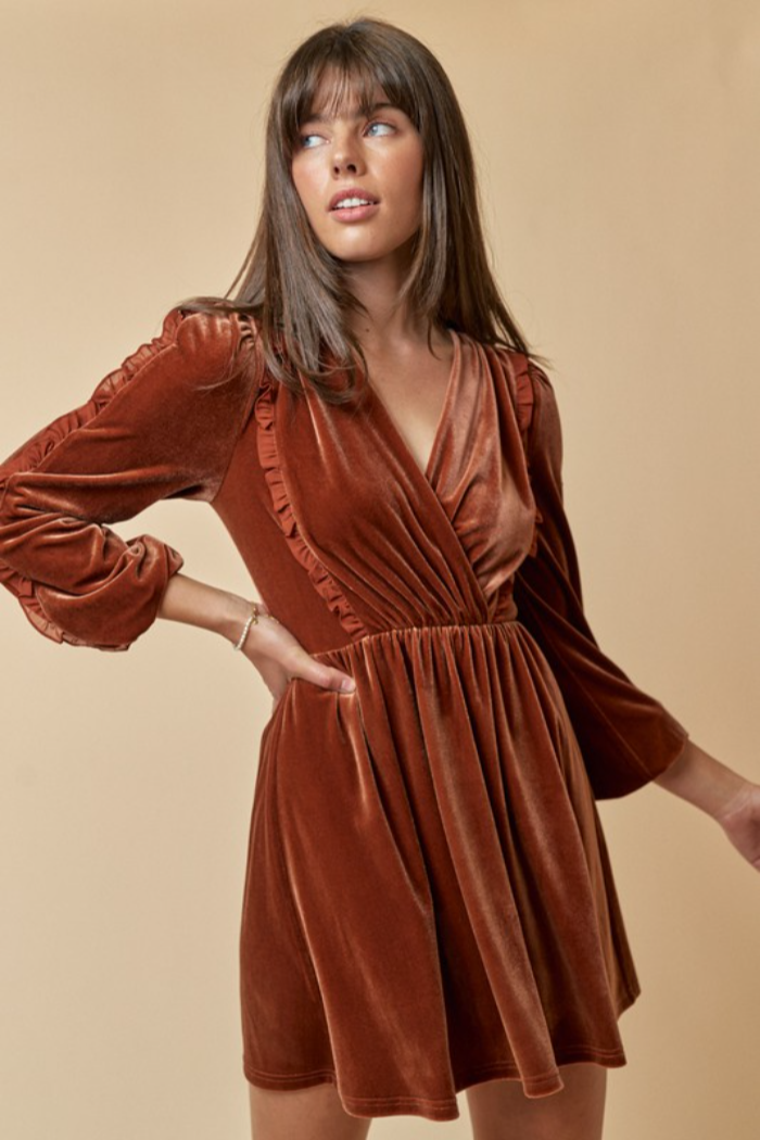 ファッションBritish wool velvet colette dress