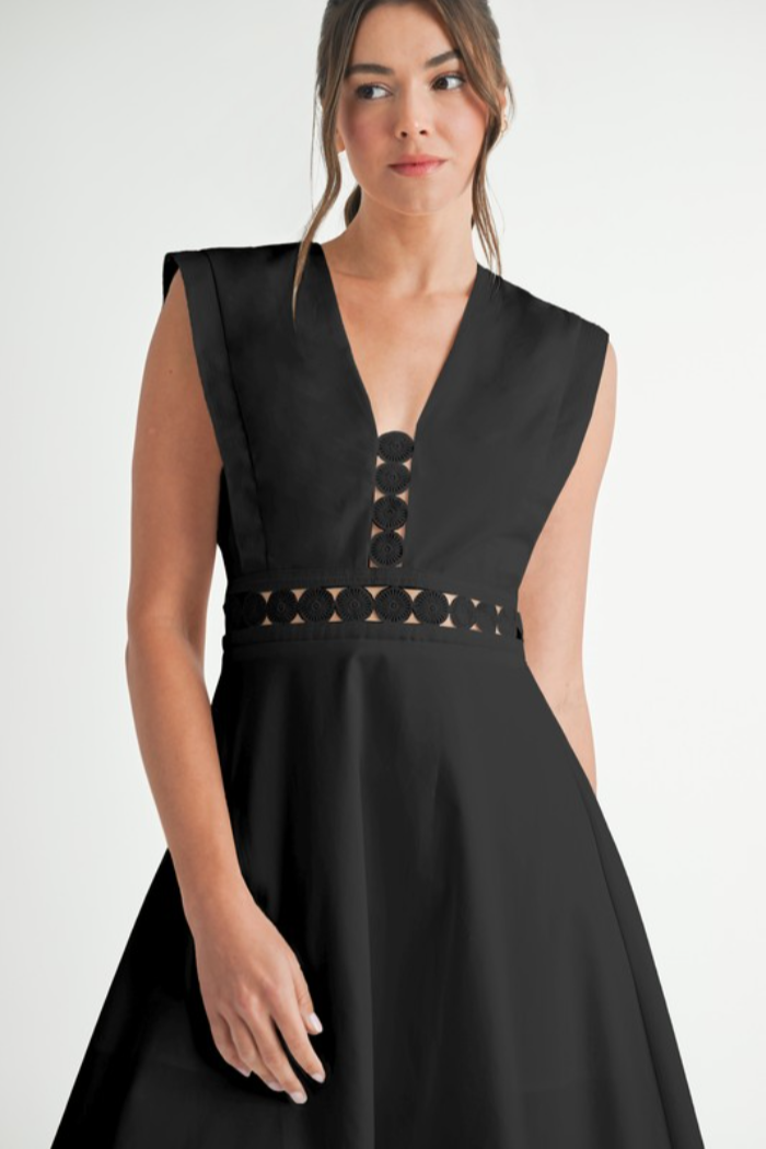 Lace Detail Midi Dress Bella Bella Lace Detail Midi Dress Bella Bella