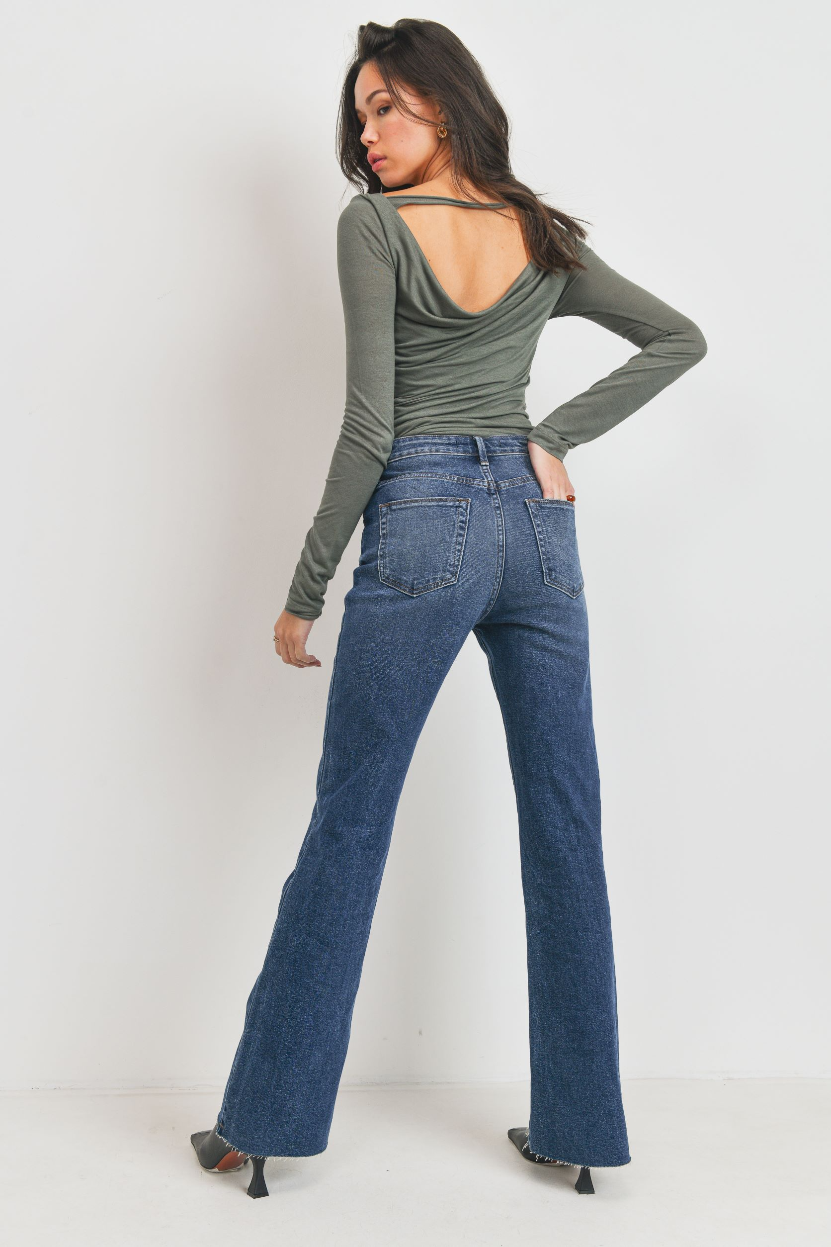 High-rise Bell Bottom Jeans With Heavy Distressing, Unique Boho Flare Tall  34 Inseam Pants -  Norway