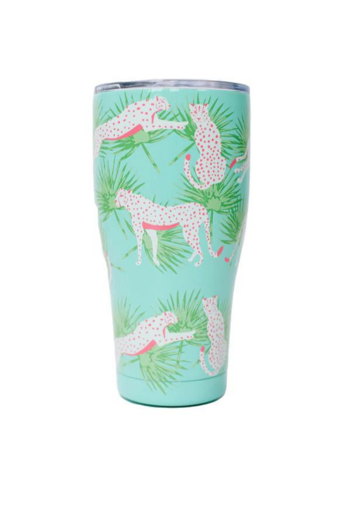 24 oz. Curved Tumbler with Handle (MULTI COLOR SWIRL with GLITTER)