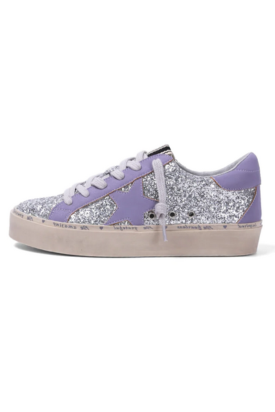 The Pixie Sneaker in Silver Sparkle 6.5