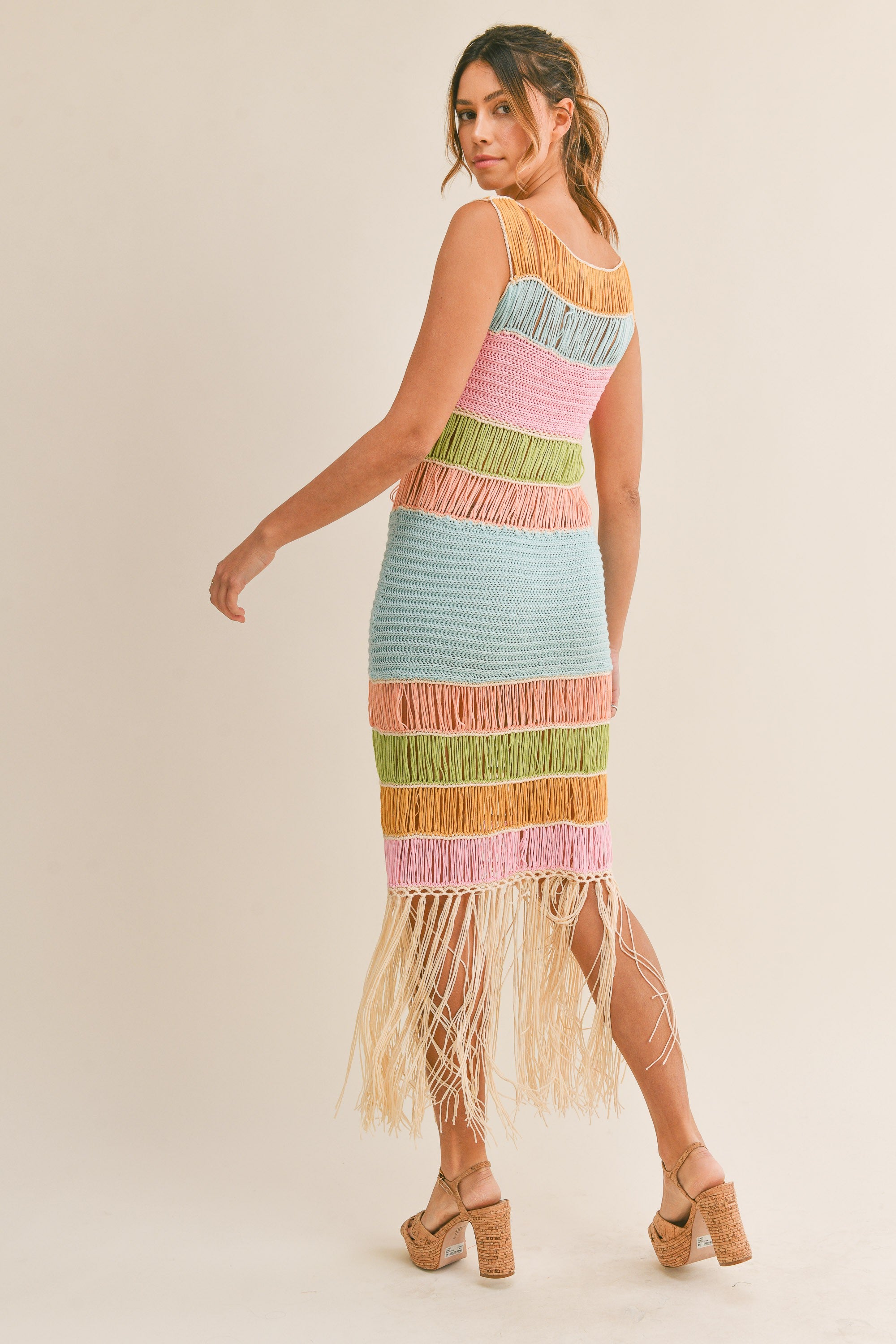 Proenza Schouler Ribbon Crochet Maxi Sweater Dress